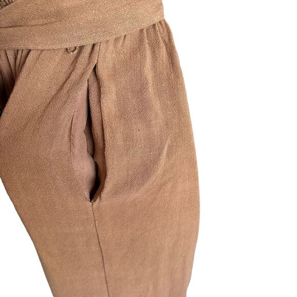 Allie Rose ~ Brown smocked strapless jumper ~ size M ~ cotton/linen blend - Picture 4 of 16